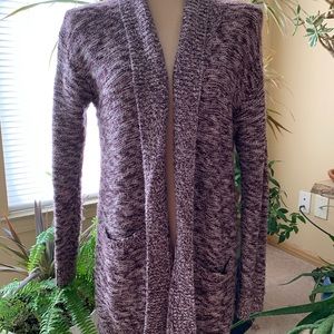 Juniors Plum and white Cardigan